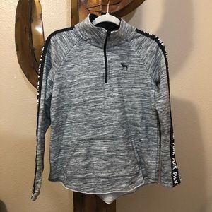 PINK grey quarter zip